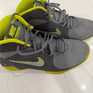 Nike Gray & Volt Mid-Top Basketball Sneakers